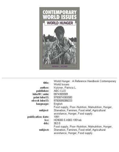 ﻿گرسنگی جهانی: کتابچه مرجع