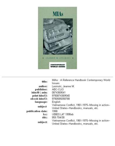 ﻿MIAs: یک کتابچه راهنمای مرجع