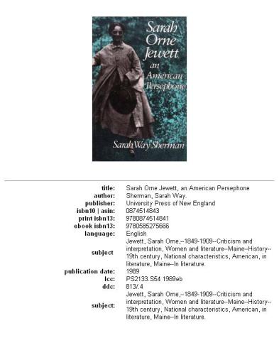 ﻿سارا اورن جوت، پرسفون آمریکایی