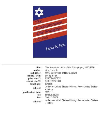 ﻿آمریکایی شدن کنیسه، 1820-1870