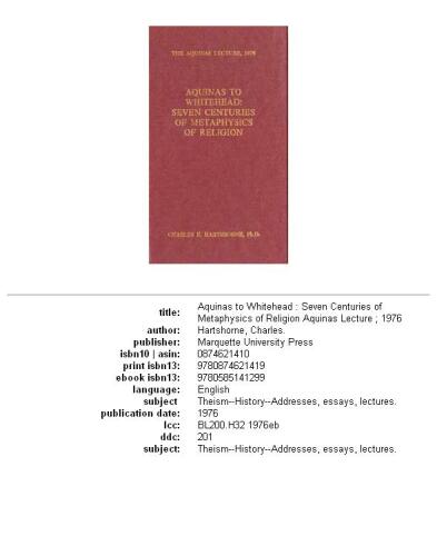 ﻿آکویناس تا وایتهد: هفت قرن متافیزیک دین