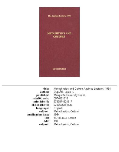 ﻿متافیزیک و فرهنگ