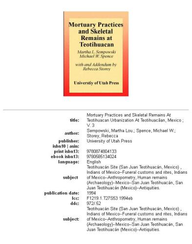 ﻿تمرینات مرده و بقایای اسکلت در Teotihuacán