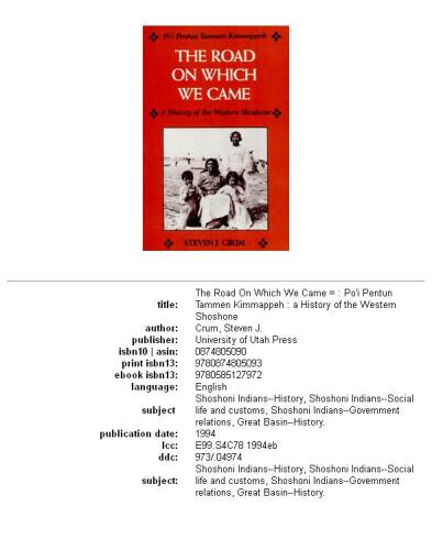 ﻿جاده ای که در آن آمدیم: تاریخچه شوشون غربی
