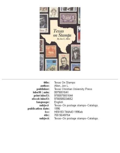 ﻿تگزاس روی تمبر