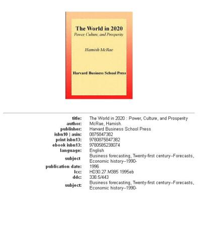 ﻿جهان در سال 2020: قدرت، فرهنگ و رفاه