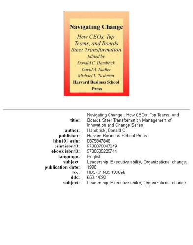 ﻿تغییر مسیر: چگونه مدیران عامل، تیم های برتر و هیئت مدیره تحول را هدایت می کنند