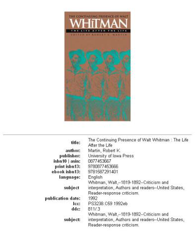 ﻿حضور مداوم والت ویتمن: زندگی پس از زندگی