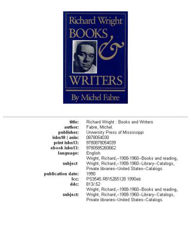 ﻿ریچارد رایت: کتاب ها و نویسندگان