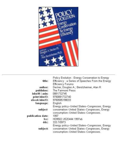 ﻿تکامل سیاست: صرفه جویی در انرژی تا بهره وری انرژی: مجموعه ای از سخنرانی ها از انجمن های بهره وری انرژی