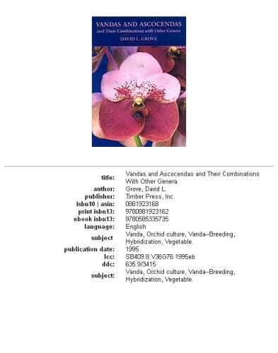 ﻿Vandas و Ascocendas و ترکیب آنها با سایر جنس ها