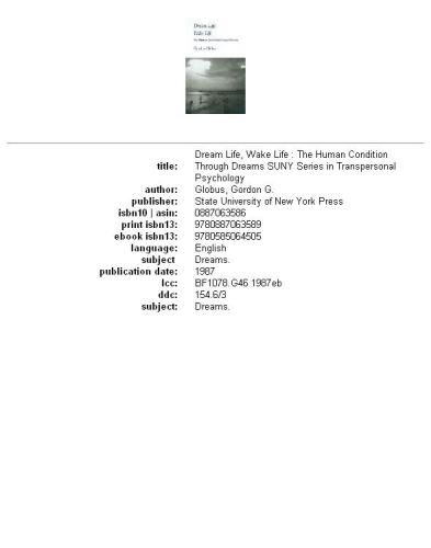 ﻿زندگی رویایی، زندگی بیداری: وضعیت انسان از طریق رویاها
