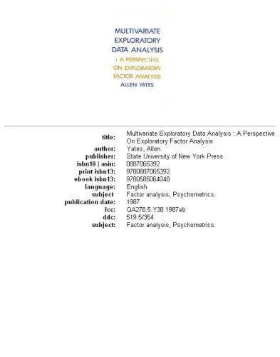 ﻿تجزیه و تحلیل داده های اکتشافی چند متغیره: دیدگاهی در مورد تحلیل عاملی اکتشافی