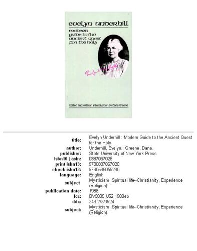﻿Evelyn Underhill: راهنمای مدرن برای جستجوی باستانی برای مقدس