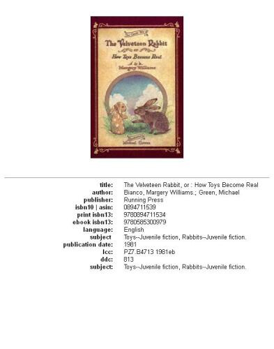 ﻿خرگوش مخملی یا چگونه اسباب بازی ها واقعی می شوند