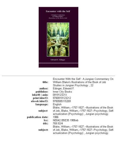 ﻿رویارویی با خود: تفسیر یونگی بر تصاویر ویلیام بلیک از کتاب ایوب