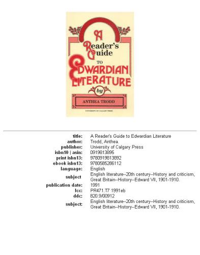 ﻿راهنمای خواننده برای ادبیات ادواردی