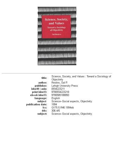 ﻿علم، جامعه و ارزش ها: به سوی جامعه شناسی عینیت