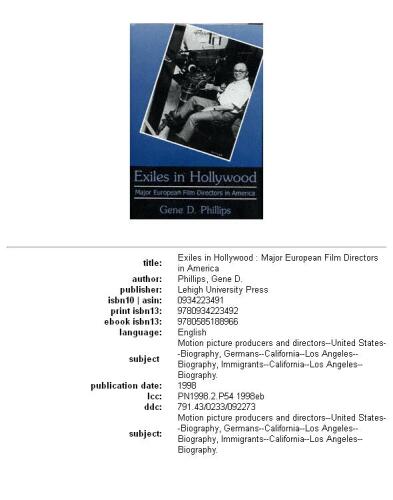 ﻿تبعیدیان در هالیوود: کارگردانان اصلی فیلم اروپایی در آمریکا