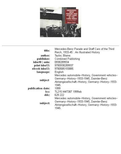 ﻿رژه مرسدس بنز و ماشین های کارکنان رایش سوم، 1933-45: یک تاریخ مصور