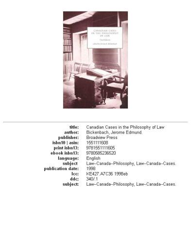 ﻿پرونده های کانادایی در فلسفه حقوق