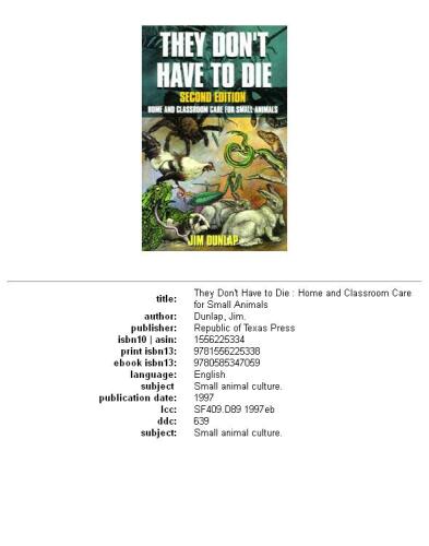 ﻿آنها نباید بمیرند: مراقبت در خانه و کلاس درس از حیوانات کوچک