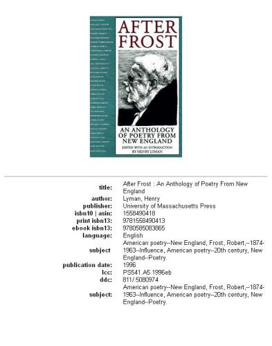 ﻿پس از فراست: گلچینی از شعر از نیوانگلند