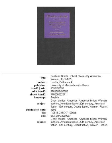 ﻿ارواح بی قرار: داستان های ارواح توسط زنان آمریکایی، 1872-1926