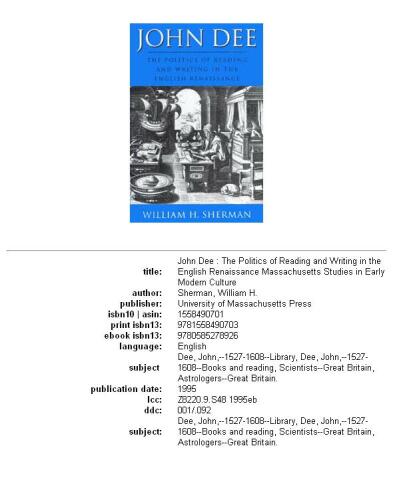 ﻿جان دی: سیاست خواندن و نوشتن در رنسانس انگلیسی