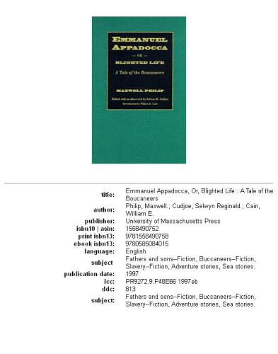 ﻿امانوئل آپادوکا، یا، زندگی سوخته: داستانی از بوکانیرها