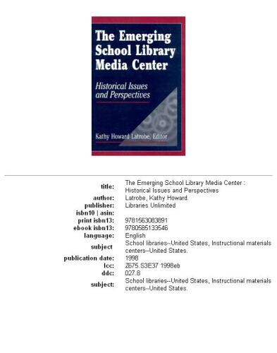 ﻿مرکز رسانه ای کتابخانه مدرسه در حال ظهور: مسائل و دیدگاه های تاریخی