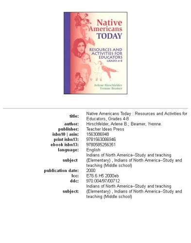 ﻿بومیان آمریکایی امروز: منابع و فعالیت‌ها برای مربیان، کلاس‌های 4-8