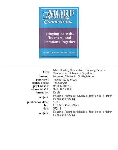 ﻿ارتباطات بیشتر خواندن: گرد هم آوردن والدین، معلمان و کتابداران
