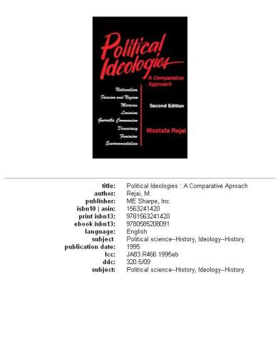 ﻿ایدئولوژی های سیاسی: رویکردی تطبیقی