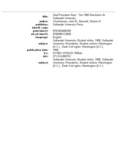 ﻿رئیس جمهور ناشنوایان اکنون!: انقلاب 1988 در دانشگاه گالاودت