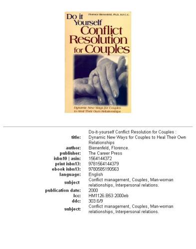 ﻿حل تعارض خود را برای زوج ها انجام دهید: راه های جدید پویا برای زوج ها برای بهبود روابط خود
