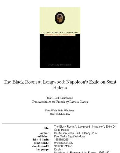 ﻿اتاق سیاه در لانگ وود: تبعید ناپلئون در سنت هلنا