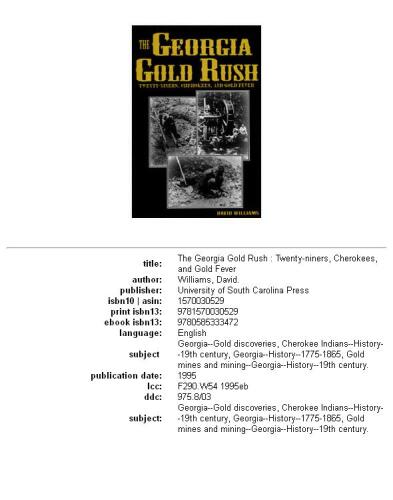 ﻿راش طلا جورجیا: بیست و نهر، چروکی ها و تب طلا