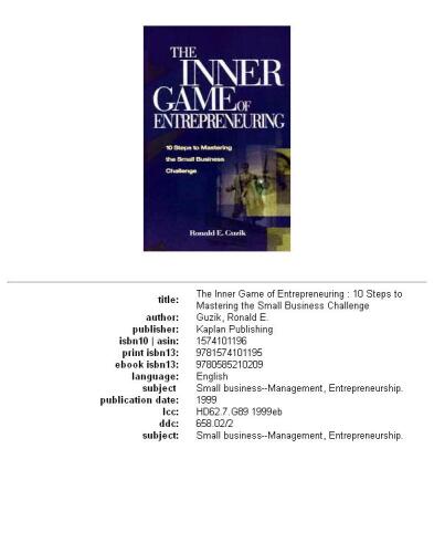 ﻿بازی درونی کارآفرینی: 10 قدم برای تسلط بر چالش کسب و کار کوچک