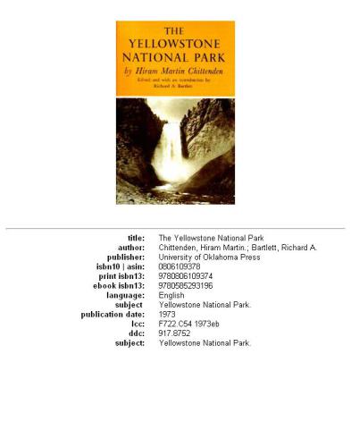 ﻿پارک ملی یلوستون