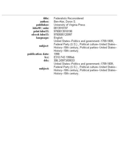 ﻿فدرالیست ها تجدید نظر کردند