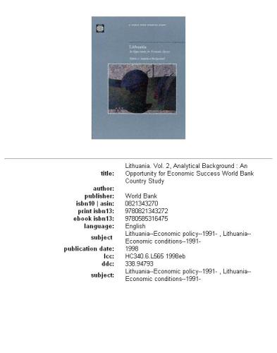 ﻿لیتوانی: فرصتی برای موفقیت -- پیشینه تحلیلی (مطالعات کشوری)