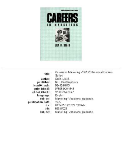 ﻿مشاغل در بازاریابی (شغل حرفه ای Vgm)