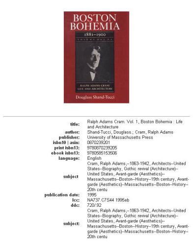 ﻿بوستون بوهمیا، 1881-1900: رالف آدامز کرام - زندگی و معماری
