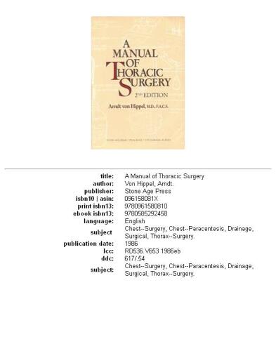 ﻿کتابچه راهنمای جراحی قفسه سینه، ویرایش دوم