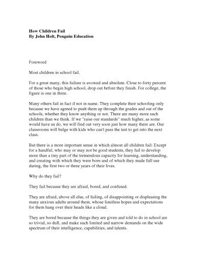 ﻿چگونه کودکان شکست می خورند (کارهای کلاسیک در رشد کودک)