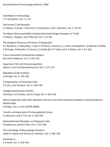 ﻿بررسی سالانه ایمونولوژی جلد 2 1984