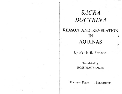 ﻿Sacra Doctrina: عقل و مکاشفه در آکویناس