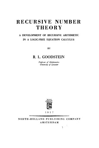 ﻿نظریه عدد بازگشتی: توسعه حساب بازگشتی در حساب معادله بدون منطق