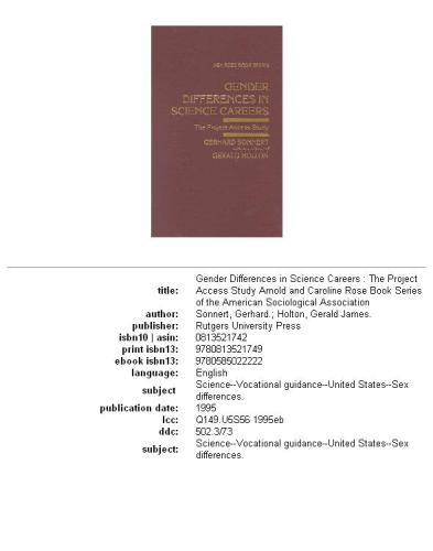 ﻿تفاوت های جنسیتی در مشاغل علمی: مطالعه دسترسی به پروژه